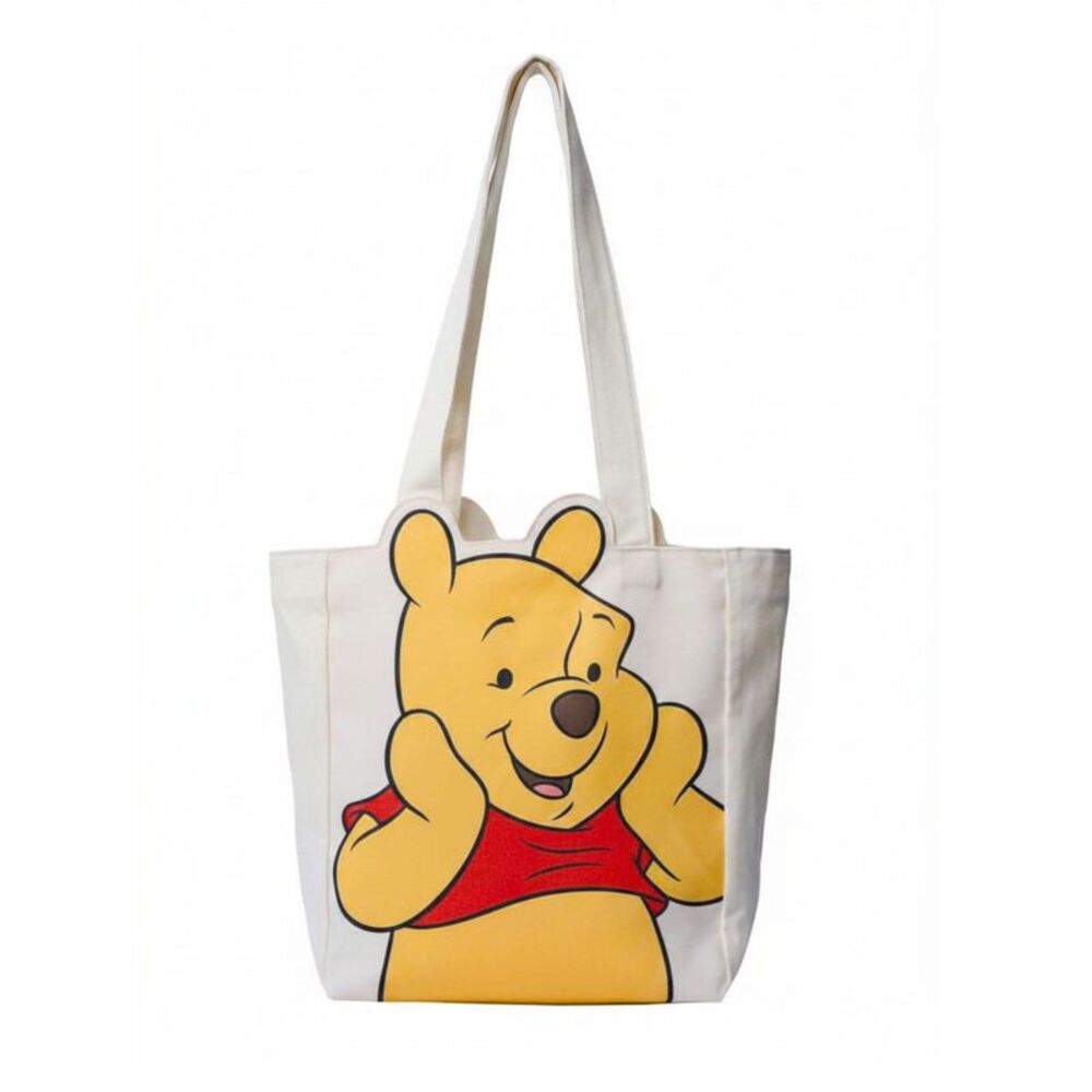 New Disney Winnie the Pooh Die-Cut Canvas Tote Bag with Shaped Top
